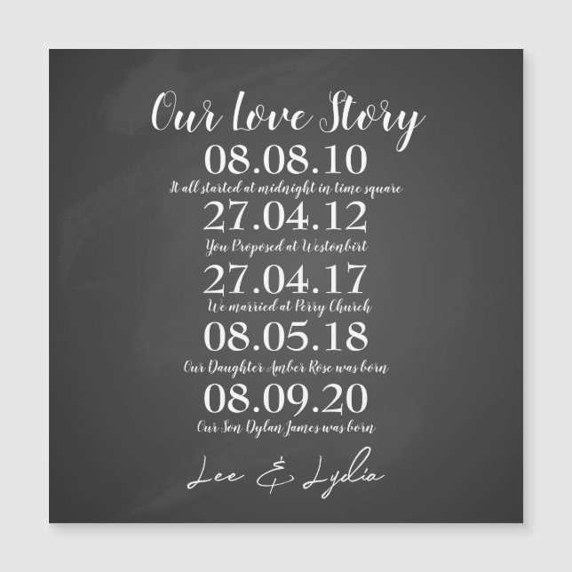 1. Hochzeitstag - unsere Liebe Magnetkarte (Vorderseite)
