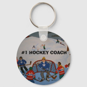 #1 HOCKEY COACH Schlüsselkette Schlüsselanhänger