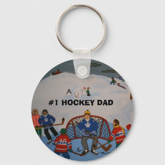 #1 HOCKEY VATER Schlüsselkette Schlüsselanhänger