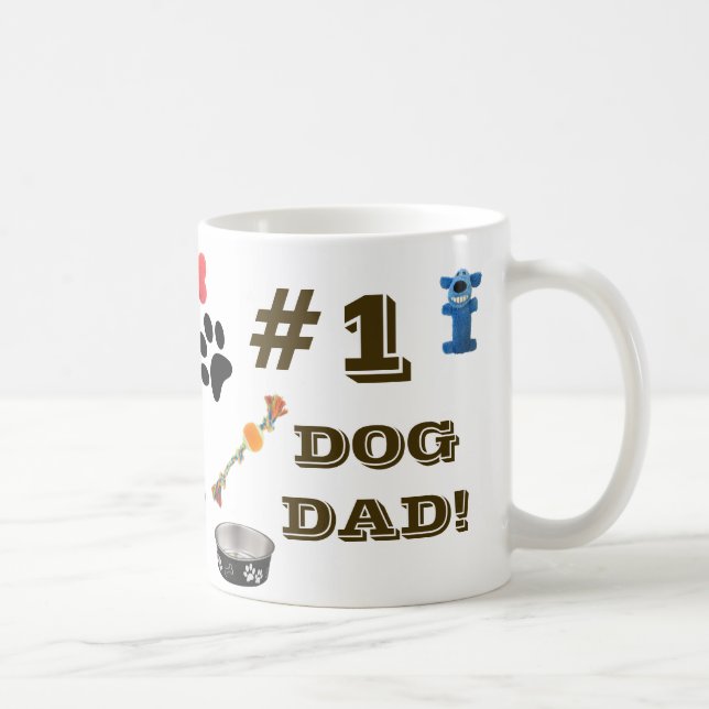 1 Hund Vater mit Dog Toy Graphics Kaffeemaschine T Kaffeetasse (Rechts)