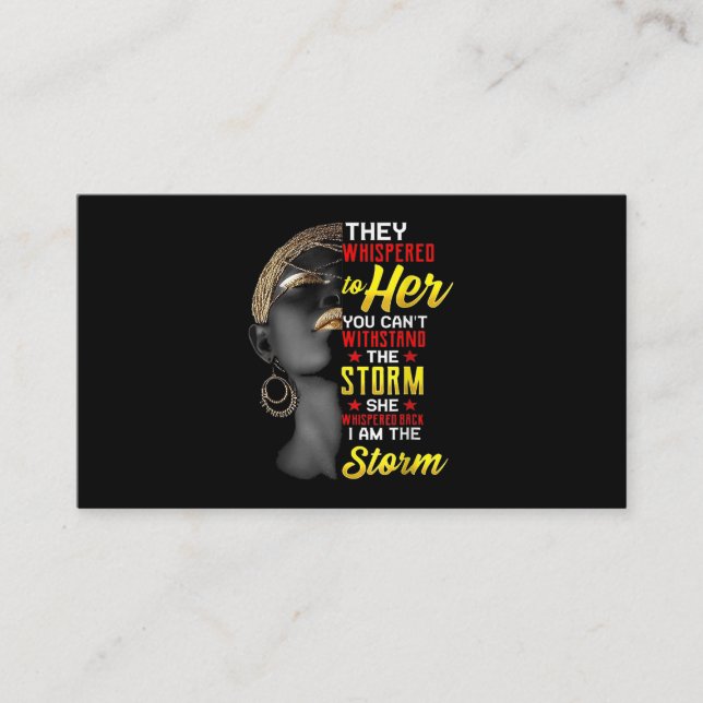 1 I Am The Strong African Queen Girls Black Histor Visitenkarte (Vorderseite)
