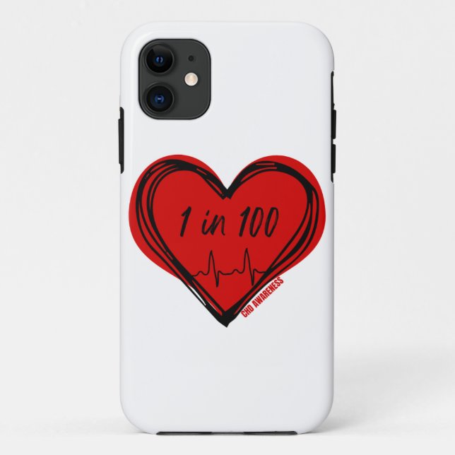 1 in 100 CHD Awareness Phone Case (Rückseite)
