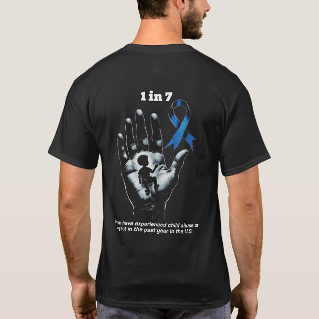 "1 in 7" Child Abuse Prevention Awareness T-Shirt (Rückseite)