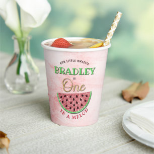 1 in einem Melon 1. Geburtstag Pappbecher