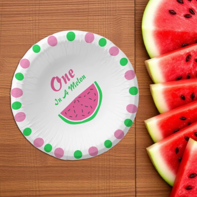 1 in einem Melon 1. Geburtstag Pappteller (Von Creator hochgeladen)