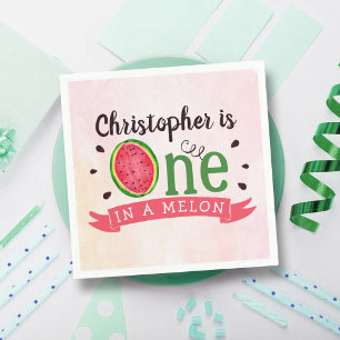 1 in einem Melon 1. Geburtstag Serviette