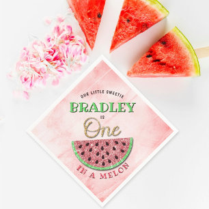 1 in einem Melon 1. Geburtstag Serviette
