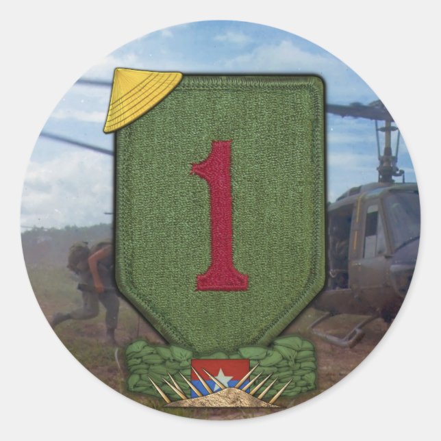 1. INF DIV Infanteriedivision vietnam war patch Runder Aufkleber (Vorderseite)