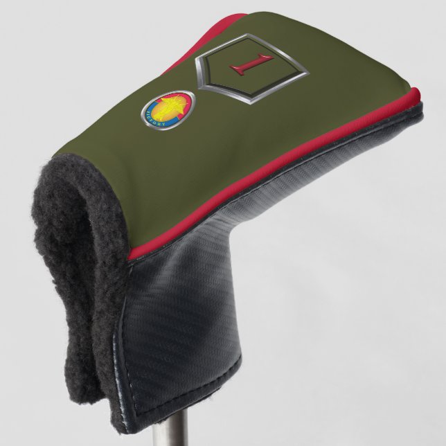1. Infanterie Div "Big Red One" Golf Headcover (3/4 Vorderseite)