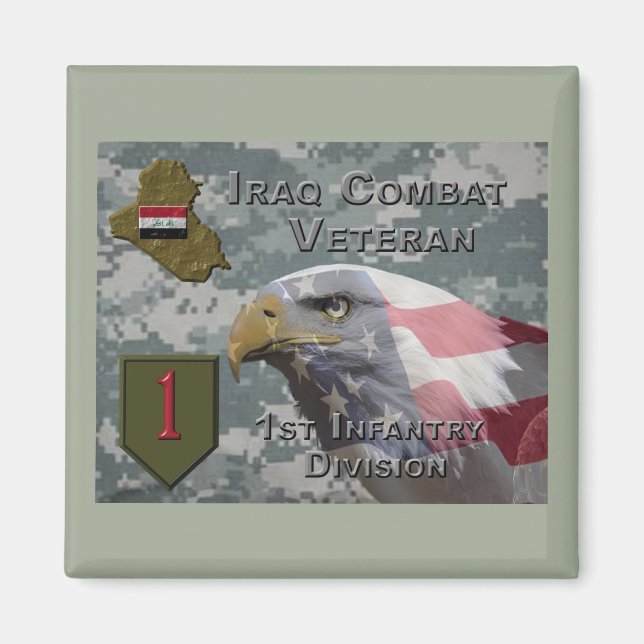 1. Infanterie Div Irak Combat Veteran Magnet (Vorne)