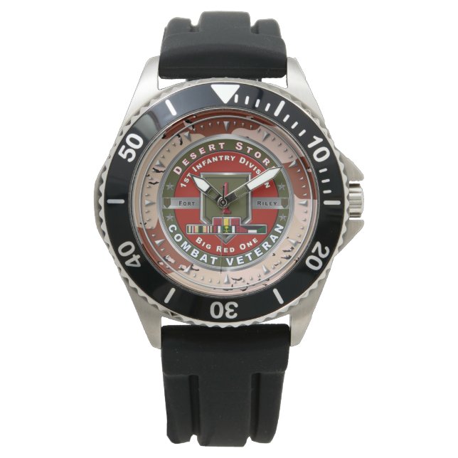 1. Infanterie Division Desert Storm Veteran Armbanduhr (Vorderseite)