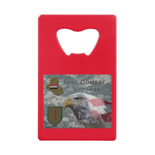 1. Infanterie-Division Irak-Kampf-Veteran Geldbeutel Flaschenöffner