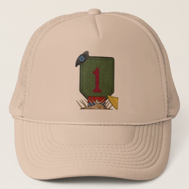 1. Infanterie-Division vietnam war Tierärzte Patch Truckerkappe (Vorderseite)