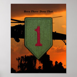 1. Infanterie groß rot 1 Vietnam War Patch Print Poster