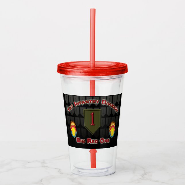 1. Infanterieabteilung "Big Red One" Acryltrinkbecher (Vorderseite)