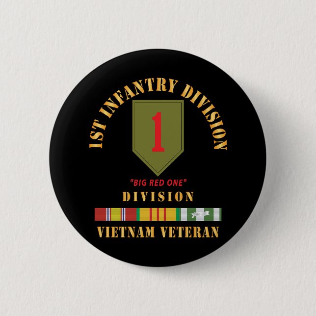 1. Infanterieabteilung - Big Red One - Vietnam Vet Button (Vorderseite)