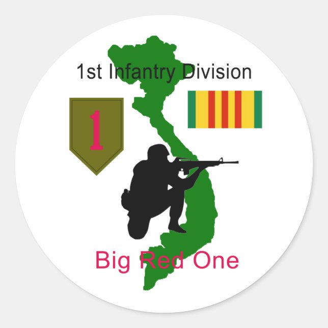 1. Infanterieabteilung Vietnam Tierfutter-Aufklebe Runder Aufkleber (Vorderseite)
