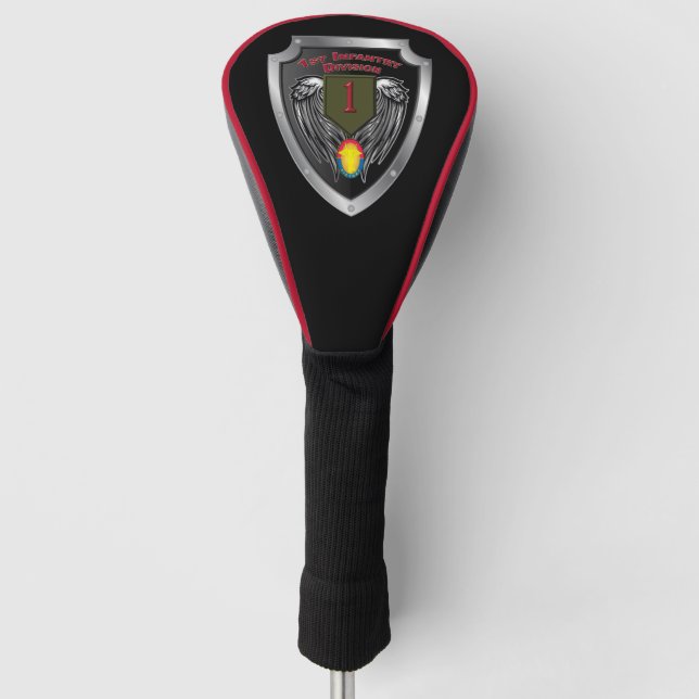 1. Infanteriediv "Big Red One" Schild Golf Headcover (Vorderseite)
