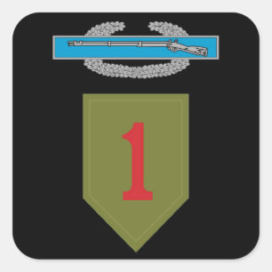 1. Infanteriedivision CIB-Aufkleber Quadratischer Aufkleber