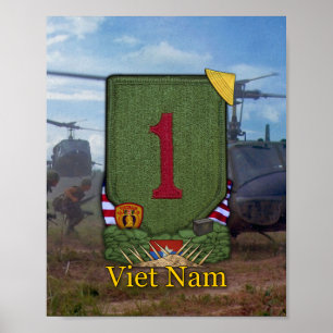 1. Infanteriedivision-Vietnamkrieg-Flecken-Druck Poster