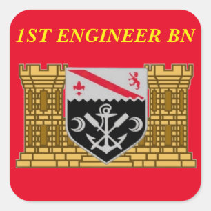 1. INGENIEUR-BATAILLON-AUFKLEBER QUADRATISCHER AUFKLEBER