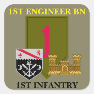1. INGENIEURbn-1. INFANTERIE-AUFKLEBER Quadratischer Aufkleber