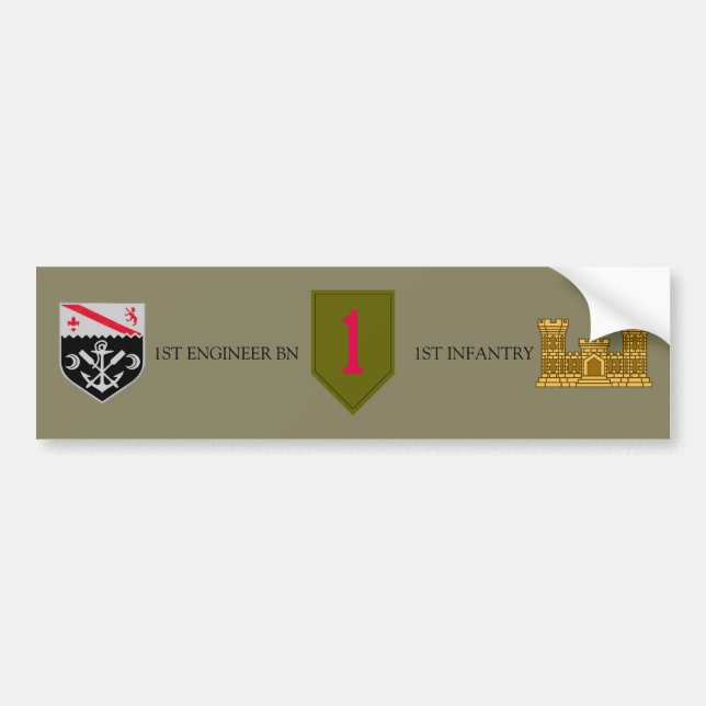 1. INGENIEURbn-1. INFANTERIE-AUTOAUFKLEBER Autoaufkleber (Vorne)