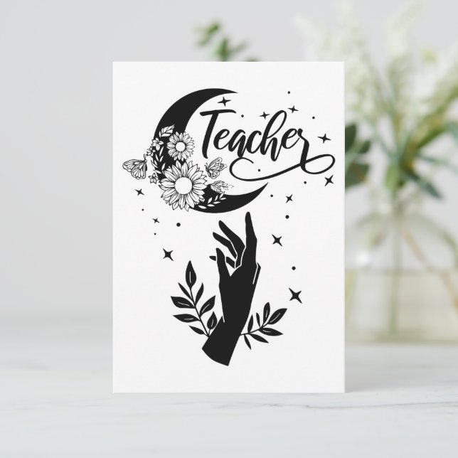 1- Inspirationslehrer-Hemd, Minimalistisch Teacher Dankeskarte (Stehend Vorderseite)