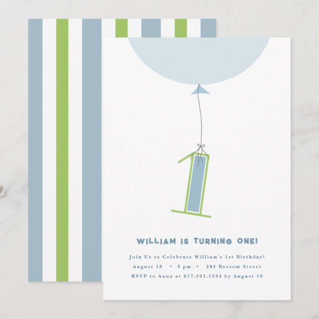 #1 Invitation au premier anniversaire du ballon (Devant / Derrière)