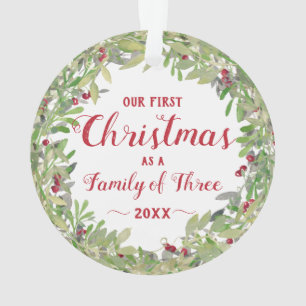 1. Jahr als Familie des dreijährigen Kranzes Foto Ornament