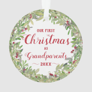 1. Jahr als Großeltern Foto Wreath Ornament