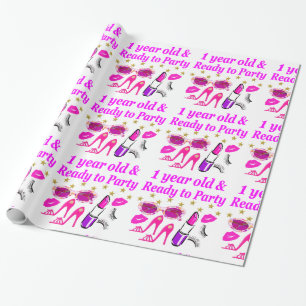 1 JAHR ALTES, WENIG PRINCESS-DESIGN GESCHENKPAPIER
