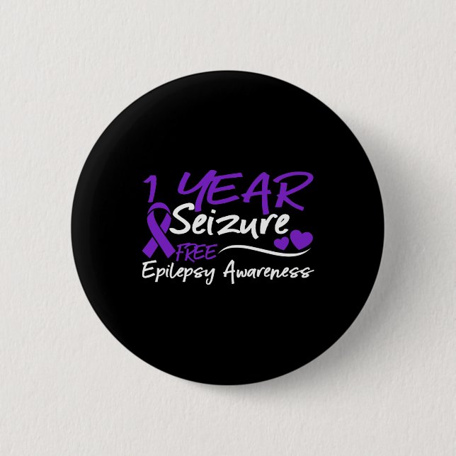 1 Jahr Anfall freie Epilepsie Aufklärung Monat Pur Button (Vorderseite)