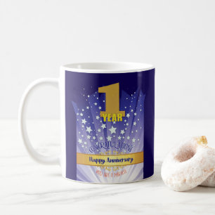1 Jahr CUSTOM Erholung Jahrestag kühne Zahl Kaffeetasse