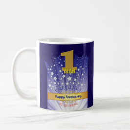1 Jahr CUSTOM Erholung Jahrestag kühne Zahl Kaffeetasse