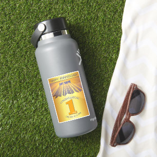 1 Jahr   Golden Ray 12-Schritte CUSTOM NAME Aufkleber
