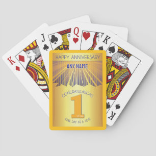 1 Jahr Golden Ray 12-Schritte CUSTOM NAME Spielkarten