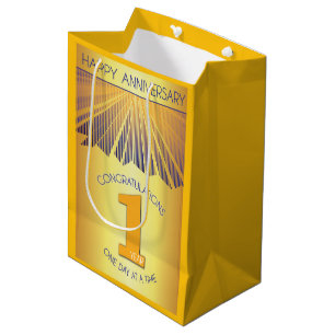 1 Jahr   Golden Ray 12-Schritte-Jubiläum Mittlere Geschenktüte