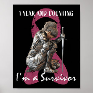 1 Jahr Krebs Gratis rosa Brustkrebs Überleben Gif Poster