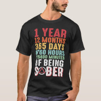 1 Jahr, nüchtern Sobriety Alkoholismus Alcoholi