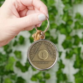1 Jahr Sober Anniversary Medallion Geschenk Schlüsselanhänger