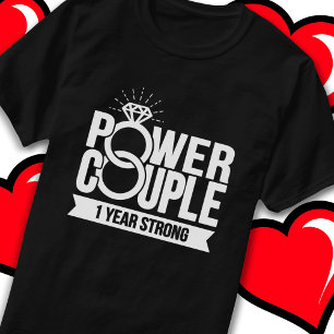 1 Jahr Starker Power Paar Niedlich 1 Jubiläum T-Shirt