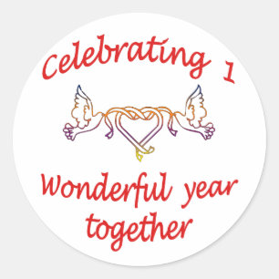 1. JAHRESTAG RUNDER AUFKLEBER