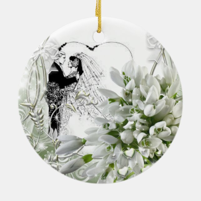 1. Jahrheirat 3 Keramik Ornament (Hinten)