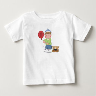 1-jähriger Junge und sein Hund Baby T-shirt
