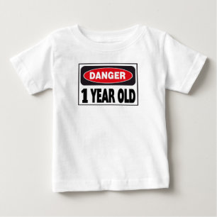 1-jähriges Gefahrenzeichen Baby T-shirt