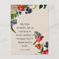 1 Jean 3:18 KJV Carte de mémorisation de verset bi