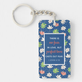 1 Jean 4:18 Bleu Ditsy Floral Personnalisé