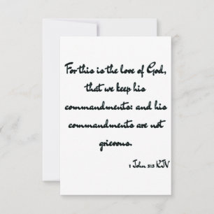 1 Jean 5:3 KJV Bible Verse Carte de voeux plat