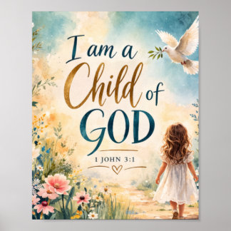 1. Johannes 3:1 - Ich bin ein Kind Gottes Christli Poster